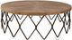 Uttermost® Chain Reaction Brown Coffee Table with Aged Iron Base-3