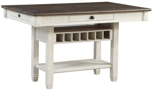 Homelegance® Granby Antique White Counter Height Table with Rosy Brown Top -0