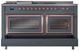 Ilve® Nostalgie II Noblesse 60'' Blue Gray Pro Style Dual Fuel Range with Copper Trim-3