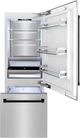 ZLINE Autograph Edition 30" 16.1 Cu. Ft. Stainless Steel Bottom Freezer Refrigerator with Water Dispenser and Ice Maker in Matte Black Accents-1