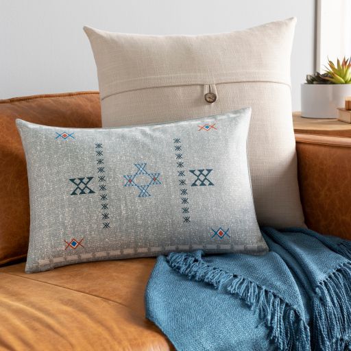 Surya Cactus Silk Medium Gray 13"x20" Toss Pillow with Polyester Insert-4