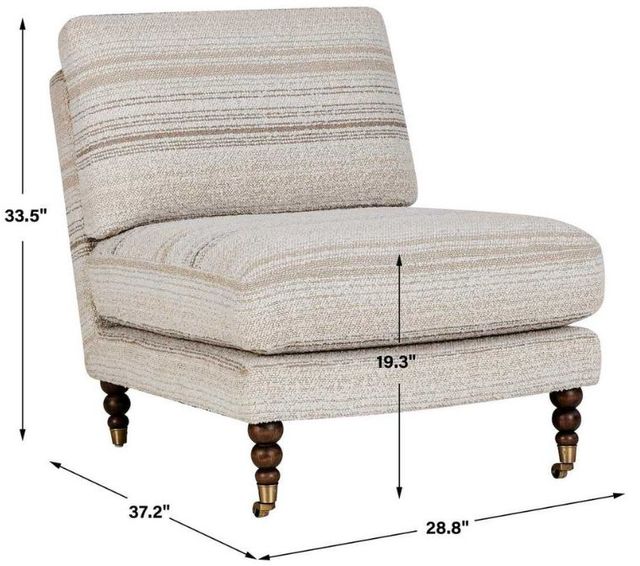 Uttermost® Chatsworth Walnut Modern Accent Chair-4