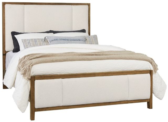 Artisan & Post by Vaughan-Bassett Crafted Cherry by Ben & Erin Napier Medium Cherry/White Queen Upholstered Panel Bed -0