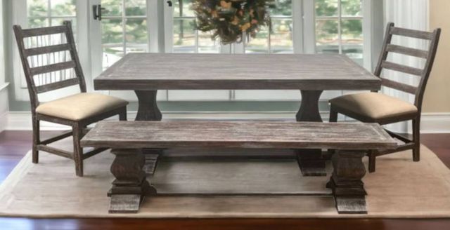 Million Dollar Rustic 4-Piece Barnwood Column Dining Set-1