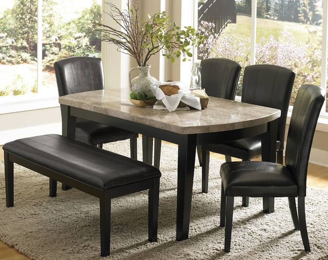 Homelegance® Cristo Dark Espresso Dining Table with Marble Top -1