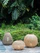 A & B Home Beige Coconio Tapered Wood Lattice Lantern-3