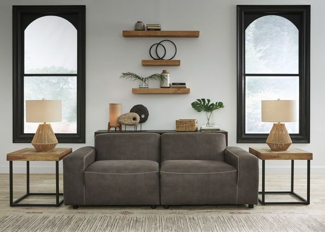 Signature Design by Ashley® Allena 2-Piece Gunmetal Sectional Loveseat-1