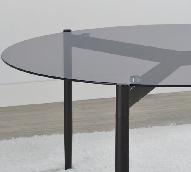 Coaster® Rosalie Smoked Glass Top Cocktail Table with Sandy Black Base-2