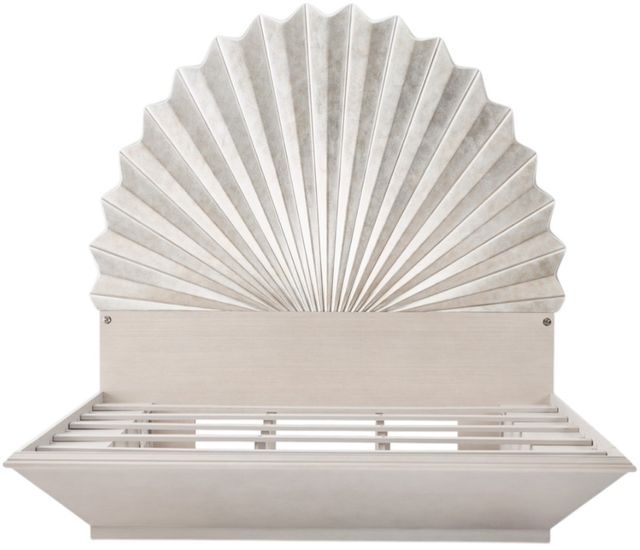 Michael Amini® Fantosini Silver Leaf Eastern King Fan Bed-2