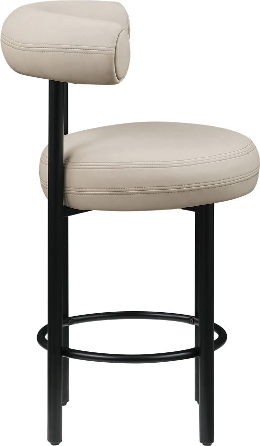 Meridian Furniture Bordeaux Taupe Leather Counter Stool-3