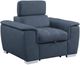 Homelegance® Ferriday Blue Chair with Adjustable Headrest and Pull-Out Ottoman-2