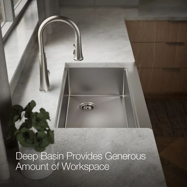 KOHLER® Strive® Stainless Steel 33" Undermount Single-Bowl Farmhouse Workstation Kitchen Sink-4