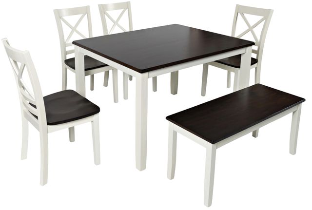Jofran Inc. Asbury Park 6-Piece AP White/Autumn Brown Dining Set-0