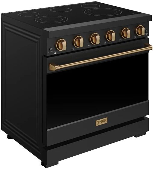 Thor Kitchen® Gordon Ramsay 36" Black/Bronze Freestanding Pro Style Electric Range-2