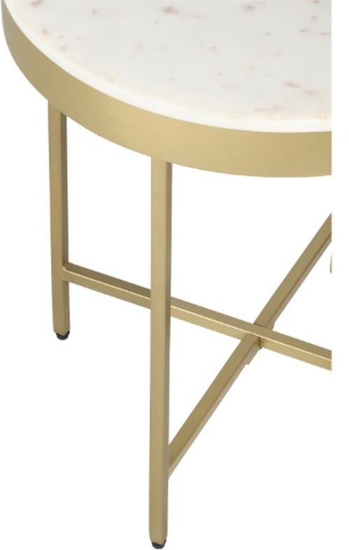 LR Home Gold/White Side Table-3