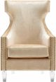 TOV Furniture Gramercy Gold Croc Velvet Wing Chair-3