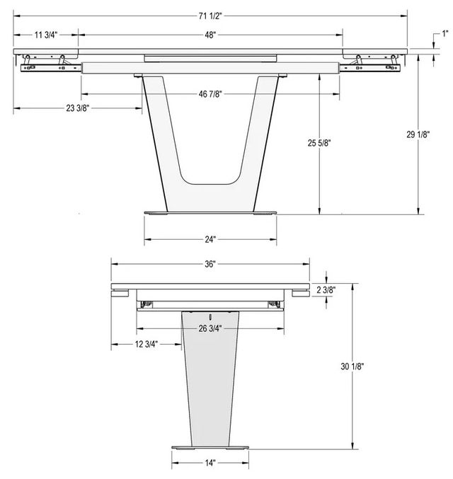 Amisco Customizable Amelia 72" Rectangular Dining Table-2