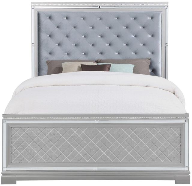 Coaster® Eleanor Metallic Mercury Upholstered Bed-1