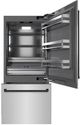 ZLINE Autograph Edition 36" 19.8 Cu. Ft. Stainless Steel Built In Bottom Freezer Refrigerator with Graphite Gray Interior and Matte Black Accents-1