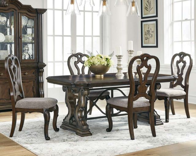 Signature Design by Ashley® Maylee 5-Piece Dark Brown Dining Table Set-3