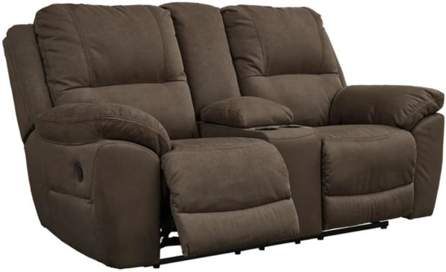 Signature Design by Ashley® Next-Gen Gaucho Espresso Reclining Loveseat with Console-1