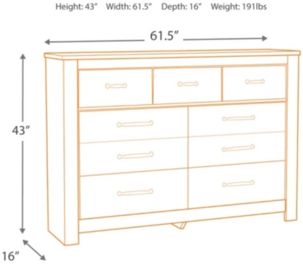 Signature Design by Ashley® Bellaby Whitewash Dresser-1