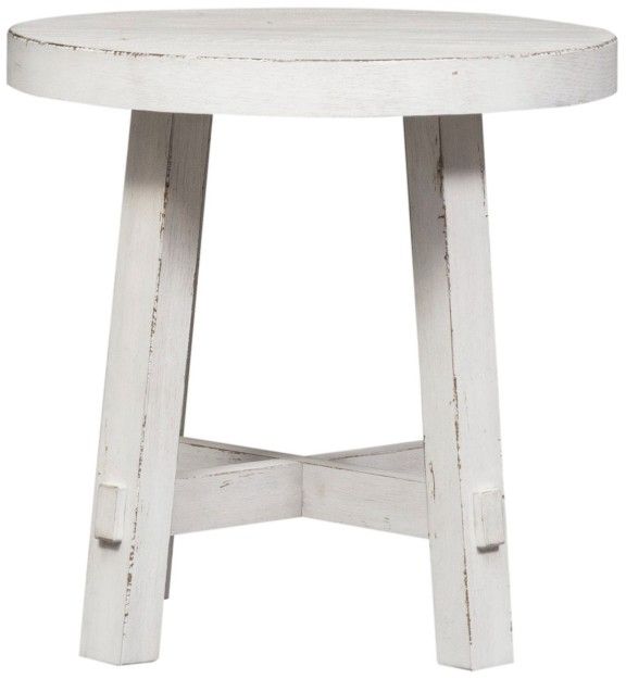 Liberty Furniture Modern Farmhouse Flea Market White Round End Table-2