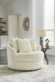 Signature Design by Ashley® Lindyn Ivory Oversized Swivel Accent Chair-4