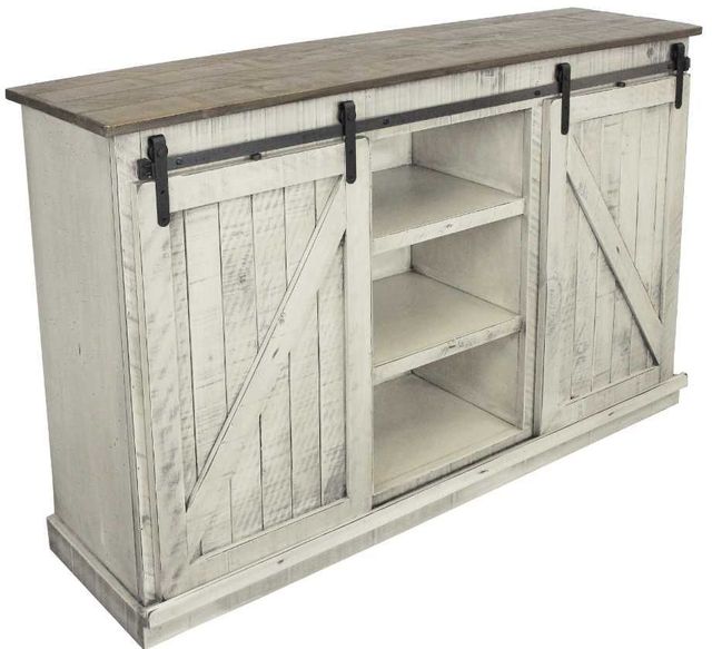 American Heartland Manufacturing Rustic Two Tone 68" Tall Quaint TV Stand-1