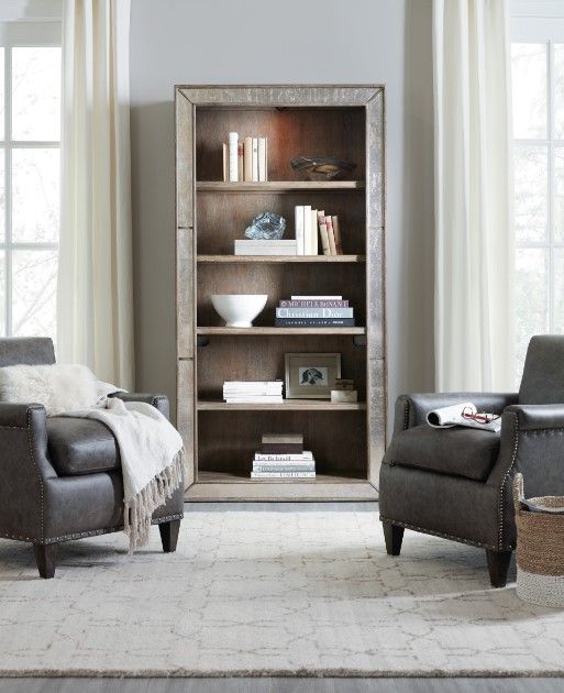 Hooker® Furniture Rustic Glam Medium Wood Bookcase-3