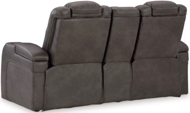 Signature Design by Ashley® Fyne-Dyme Shadow Power Reclining Loveseat with Console-4