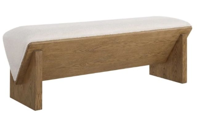 Uttermost® Wedged Ivory Fabric Bench-0