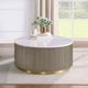 Coaster® Jason White Marble Top Coffee Table with Greige Base-1