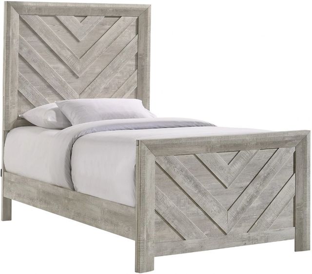 Elements International Ellen Ash White Twin Youth Panel Bed-0