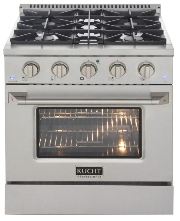 Kucht Professional KDF Series 30" Stainless Steel Pro Style Dual Fuel Range-2