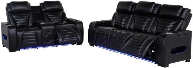 Coaster® Zuma 2-Piece Black Power Sofa Set with Power Headrest-2