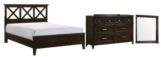 Bernards Nova II 3-Piece Cherry Queen X Full Bedroom Set-0