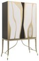 Caracole® Uptown Signature Metropolitan Brushed Gold/Chocolate Truffle Bar Cabinet-0