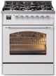 Ilve® Nostalgie II Series 30" White Pro Style Dual Fuel Range-0