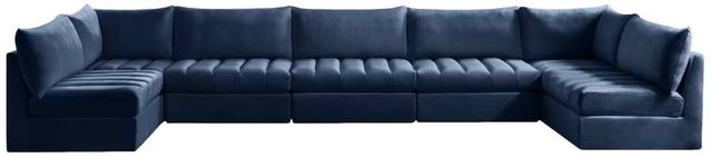 Meridian Furniture Jacob 7-Piece Navy Velvet Modular Sectional Set-0