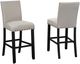 Brassex Inc. Avery 2-Piece Beige/Black 24'' Bar Stool Set-0