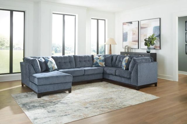 Benchcraft® Maxon Place 3-Piece Navy Left-Arm Facing Sectional and Chaise-1