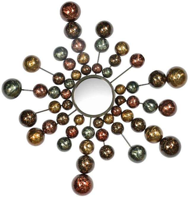 Classy Art Brown/Gray/Red/Yellow Mirror Balls Wall Decor-0
