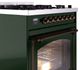 Ilve® Nostalgie II Noblesse 30" Emerald Green Pro Style Dual Fuel Range with Burnished Trim-3