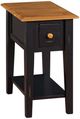 TEI Quinton Pecan Narrow End Table with Black Base-0