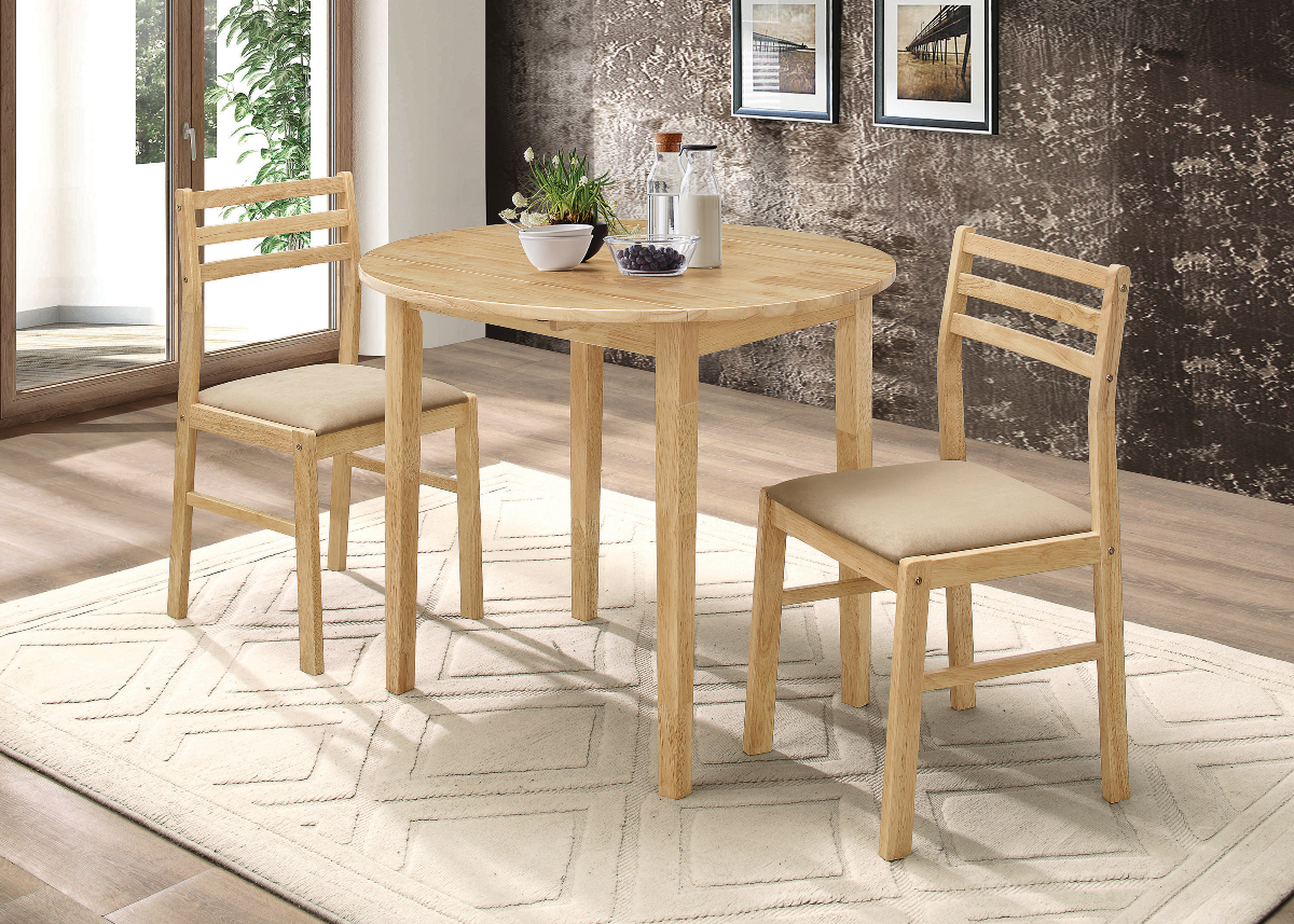Coaster Bucknell 3-Piece Dining Set with Drop Leaf - Thumbnail 3