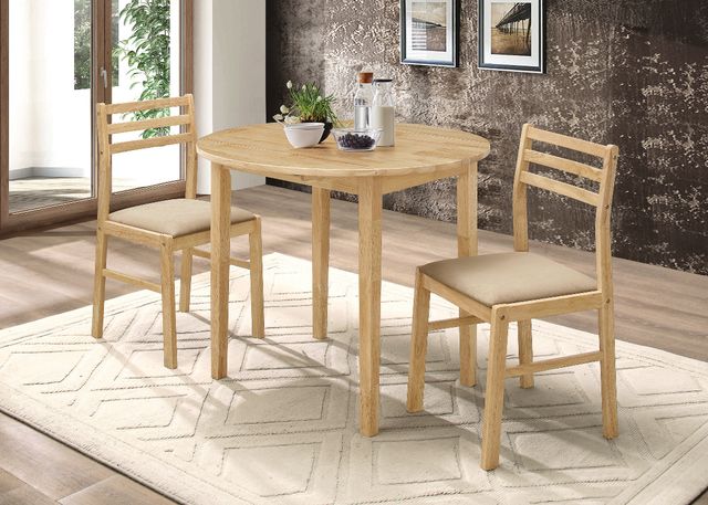 Coaster® Bucknell 3-Piece Natural/Tan Dining Set with Drop Leaf-2