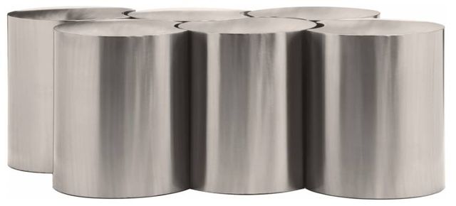 Meridian Furniture Dimple 6-Piece Silver 18" Modular Nesting Coffee Table Set-3