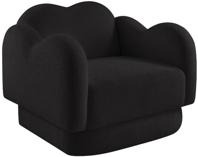 Meridian Furniture Bloom Black Teddy Fabric Accent Chair-0
