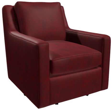 Craftmaster® Customizable CM Leather Track Arm Swivel Chair-2